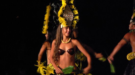 The silly coconut bra - Picture of Old Lahaina Luau, Maui