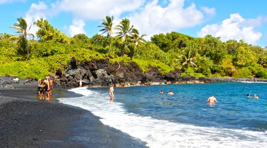 Black Sand Beach on the Road to Hana