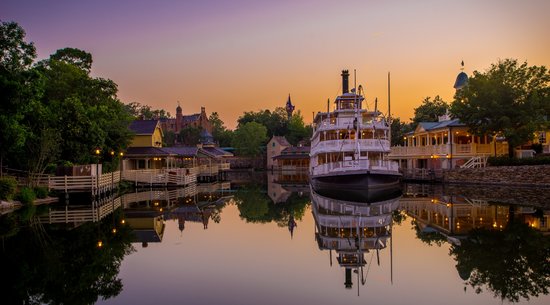 Liberty Square at Sunset Magic Kingdom